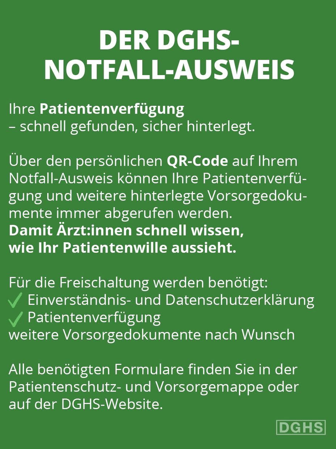 Bildtafel zum DGHS-Notfall-Ausweis